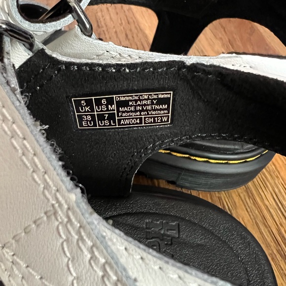 Dr Martens Klaire White Leather Sandals, 7 - Picture 6 of 6